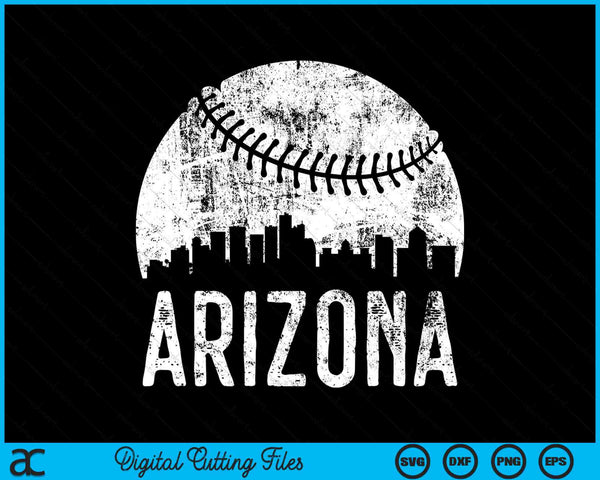 Arizona Skyline Vintage Arizona Baseball SVG PNG Digital Cutting Files