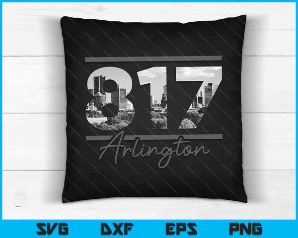 Arlington 817 Netnummer Skyline Texas Vintage SVG PNG Snijden afdrukbare bestanden