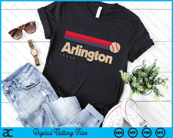 Arlington Baseball City Texas Retro Arlington SVG PNG Digital Cutting Files