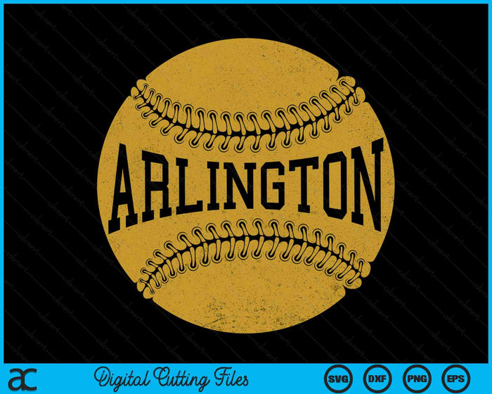 Arlington Baseball Fan SVG PNG Digital Cutting Files