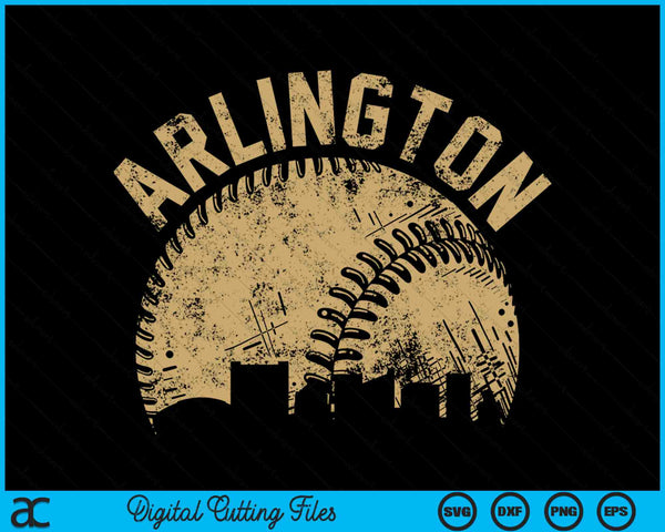 Arlington Baseball Skyline Player Coach Fan SVG PNG Digital Printable Files