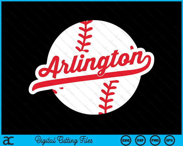 Arlington honkbal Vintage Arlington Pride Love City rode SVG PNG digitale snijbestanden