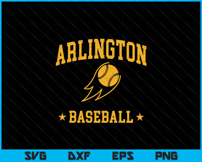 Arlington Baseball Vintage Gameday Retro Baseball Lover SVG PNG Digital Printable Files