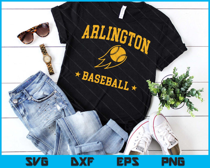 Arlington Baseball Vintage Gameday Retro Baseball Lover SVG PNG Digital Printable Files