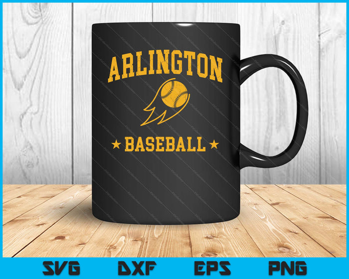 Arlington Baseball Vintage Gameday Retro Baseball Lover SVG PNG Digital Printable Files