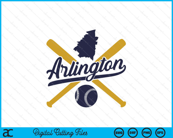 Arlington Baseball Vintage Wisconsin Pride Love City SVG PNG Digital Cutting Files