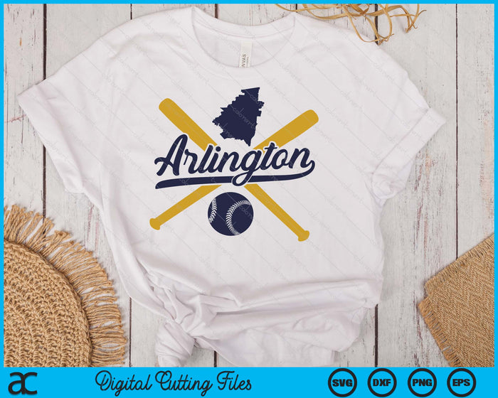 Arlington Baseball Vintage Wisconsin Pride Love City SVG PNG Digital Cutting Files