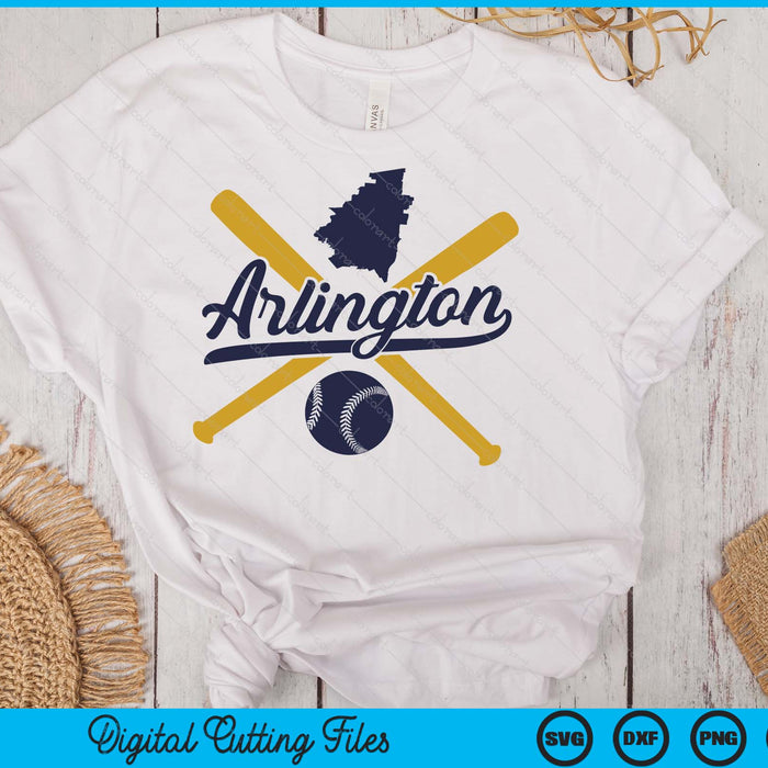 Arlington Baseball Vintage Wisconsin Pride Love City SVG PNG Digital Cutting Files