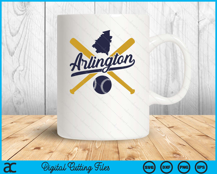 Arlington Baseball Vintage Wisconsin Pride Love City SVG PNG Digital Cutting Files