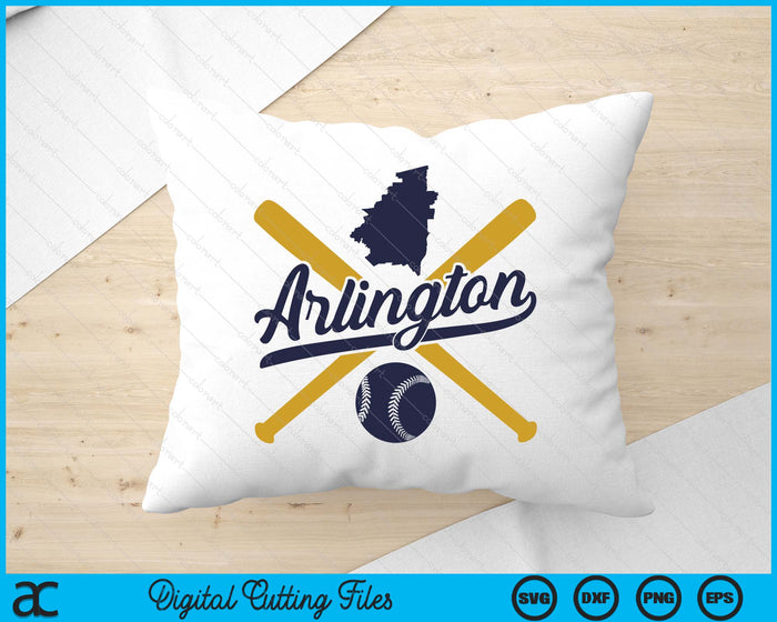 Arlington Baseball Vintage Wisconsin Pride Love City SVG PNG Digital Cutting Files