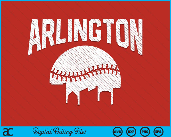 Arlington City California Baseball Skyline Vintage Souvenir SVG PNG Digital Printable Files