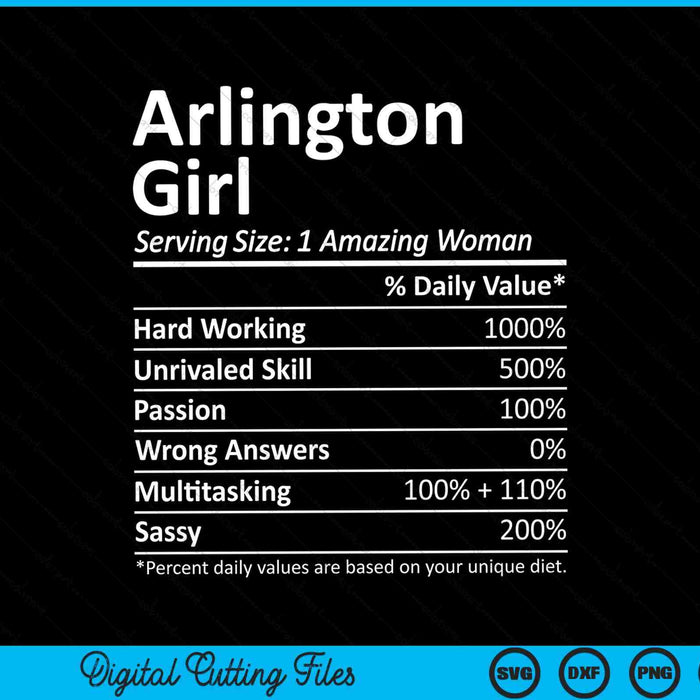 Arlington Girl TX Texas Funny City Home Roots SVG PNG Snijden afdrukbare bestanden