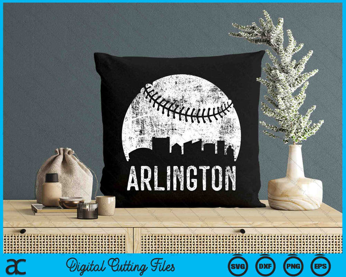 Arlington Skyline Vintage Arlington Baseball SVG PNG Digital Cutting Files