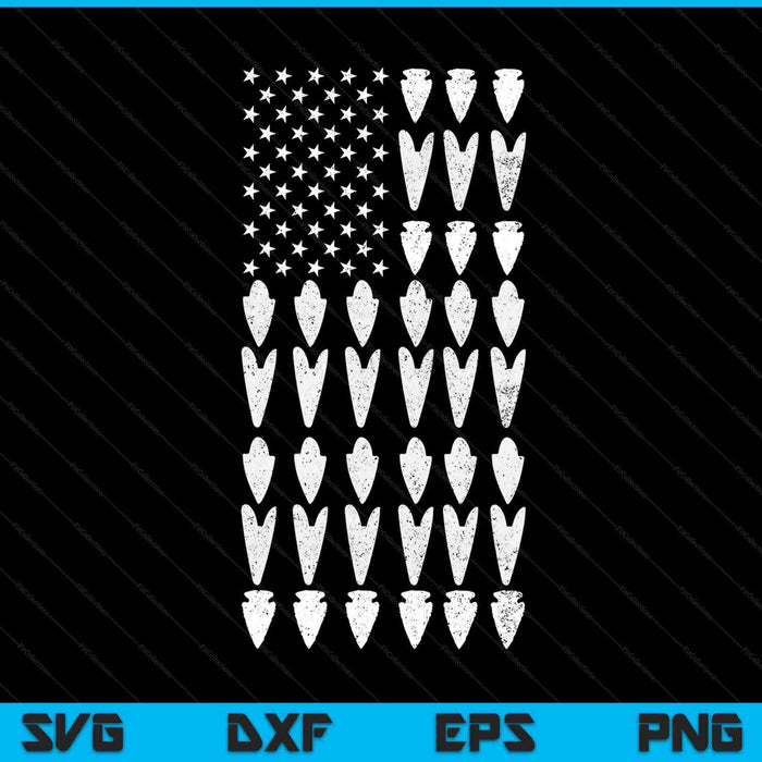 Arrowhead hunting collector USA flag hunt Hunter SVG PNG cut file for Cricut