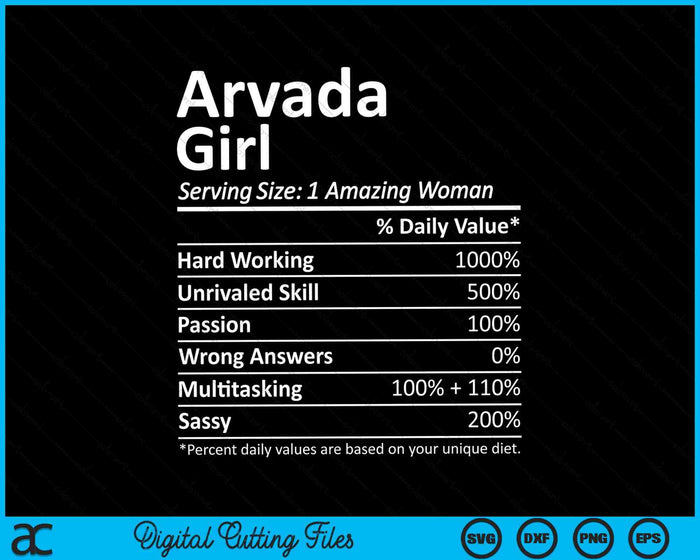 Arvada Girl CO Colorado Funny City Home Roots SVG PNG Digital Cutting Files