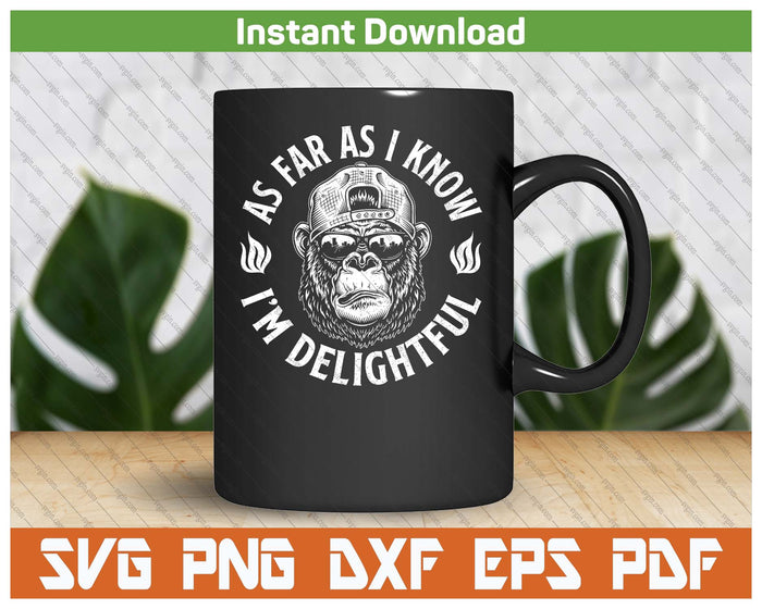 Funny Gorilla Saying Quote SVG PNG Cutting Files