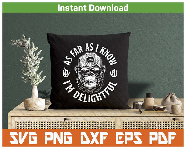 Funny Gorilla Saying Quote SVG PNG Cutting Files