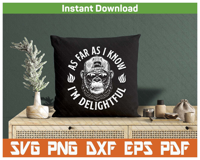 Funny Gorilla Saying Quote SVG PNG Cutting Files