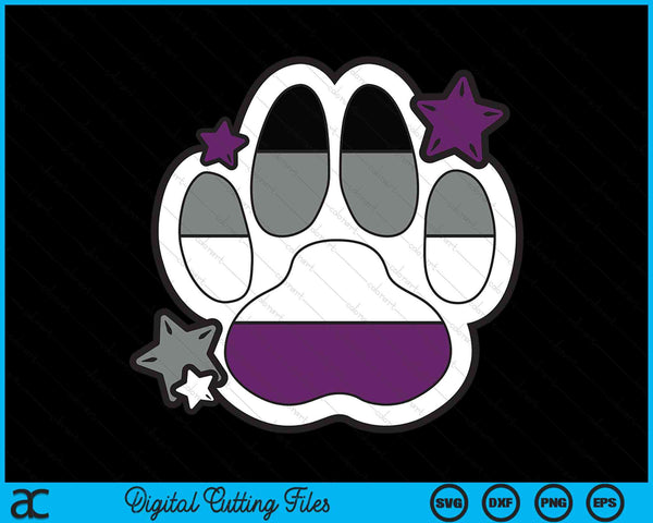 Asexual Paw LGBTQ Month Gay Rights Pride Week SVG PNG Digital Cutting Files