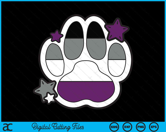 Asexual Paw LGBTQ Month Gay Rights Pride Week SVG PNG Digital Cutting Files