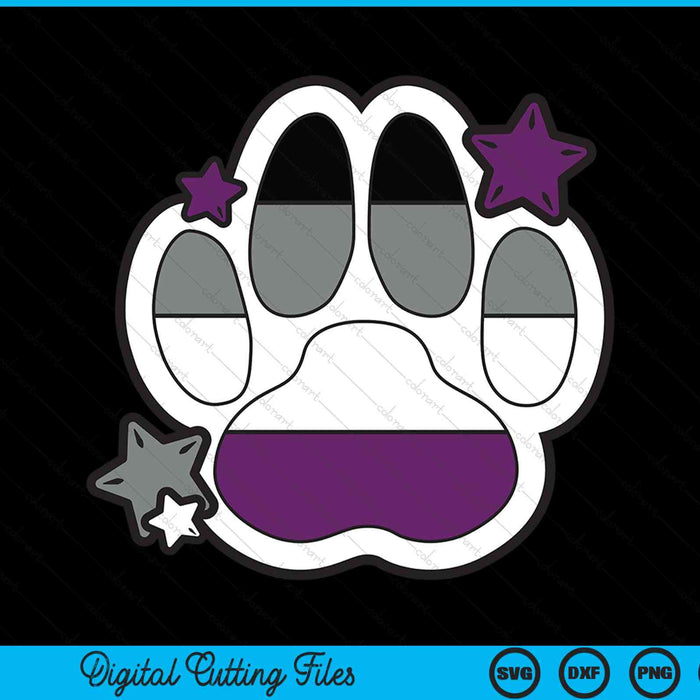 Asexual paw LGBTQ month gay rights pride week SVG cut file