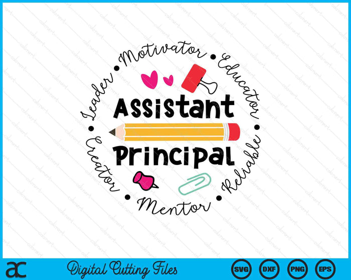 Assistant Principal School Staff Back To School SVG PNG Digital Printable Files