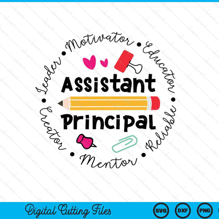 Assistant Principal School Staff Back To School SVG PNG Digital Printable Files