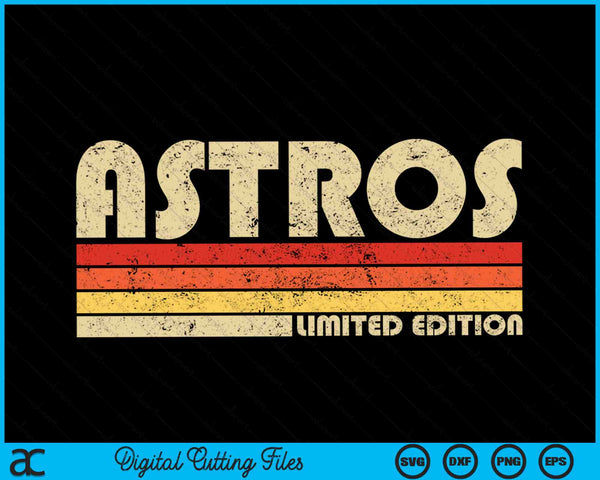 Astros Name Personalized Vintage Retro SVG PNG Digital Cutting Files