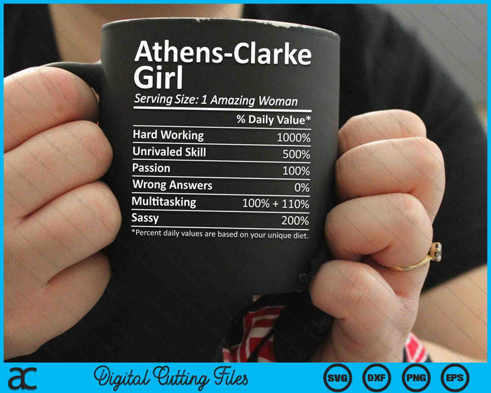 Athens-Clarke Girl GA Georgia Funny City Home Roots SVG PNG digitaal snijbestand