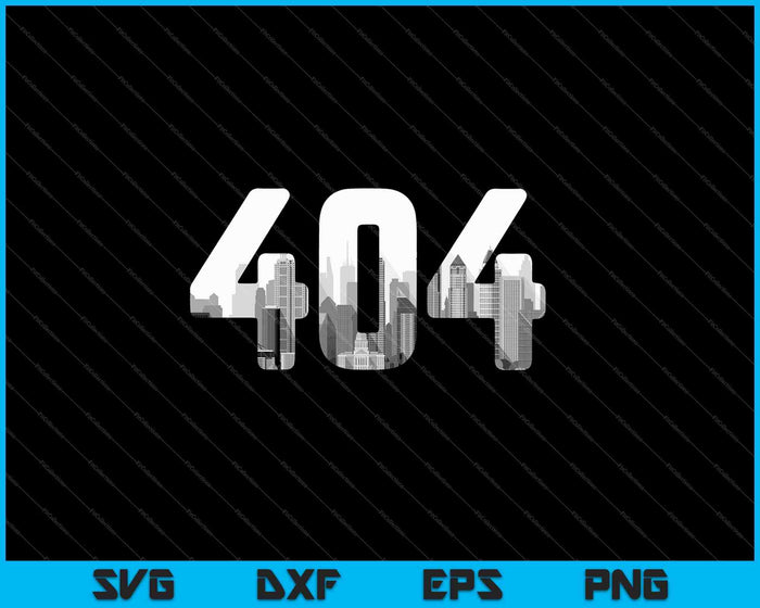Atlanta 404 Código de área Skyline SVG PNG Cortar archivos imprimibles