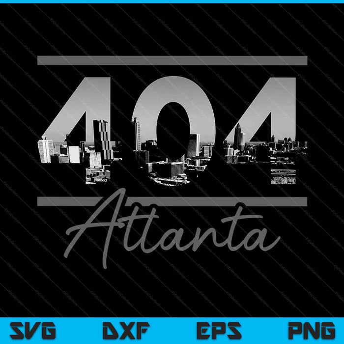Atlanta 404 Netnummer Skyline Georgia Vintage SVG PNG Snijden afdrukbare bestanden