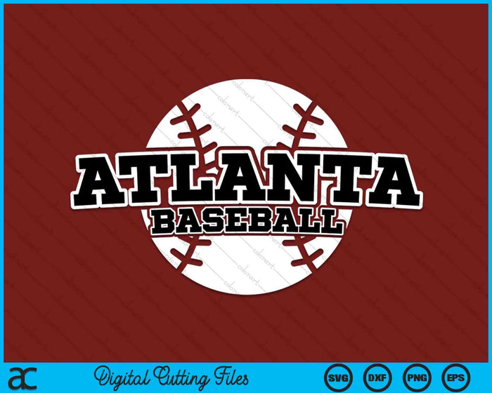 Atlanta honkbal blok lettertype SVG PNG digitale snijbestanden