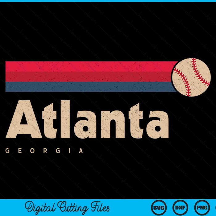 Atlanta baseball city Georgia retro Atlanta SVG PNG cut file for Cricut