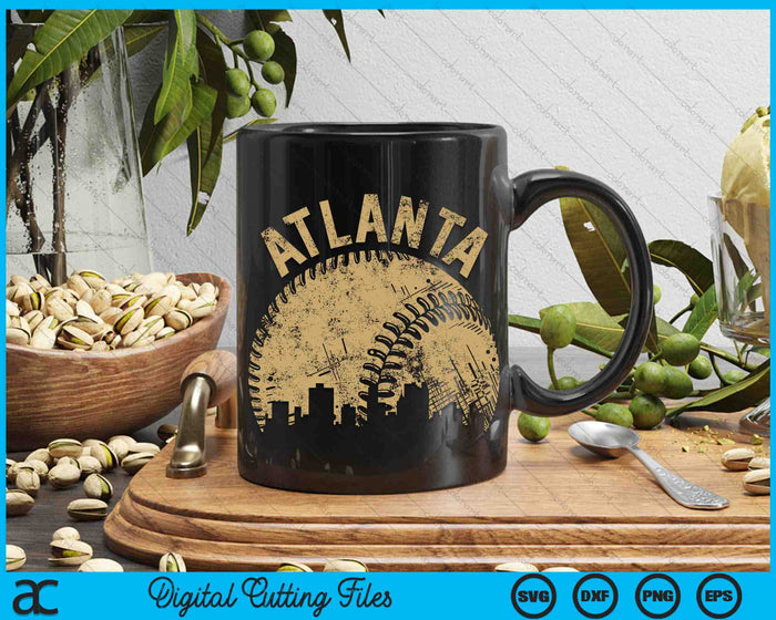 Atlanta Baseball Skyline Player Coach Fan SVG PNG Digital Printable Files