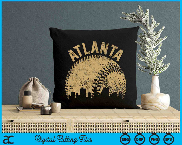 Atlanta Baseball Skyline Player Coach Fan SVG PNG Digital Printable Files