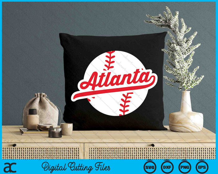 Atlanta Baseball Vintage Atlanta Pride Love City Red SVG PNG digitale snijbestanden