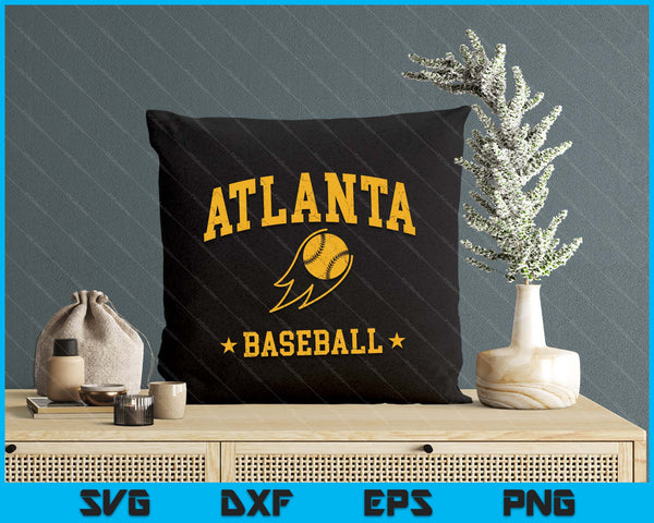 Atlanta Baseball Vintage Gameday Retro Baseball Lover SVG PNG Digital Printable Files