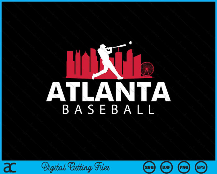 Atlanta Baseball Vintage Minimalist Retro Baseball Lover SVG PNG Digital Printable Files