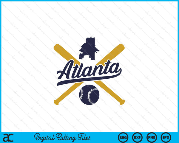 Atlanta Baseball Vintage Wisconsin Pride Love City SVG PNG Digital Cutting Files