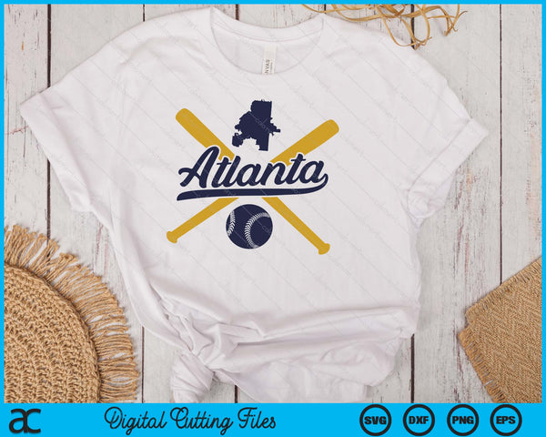 Atlanta Baseball Vintage Wisconsin Pride Love City SVG PNG Digital Cutting Files