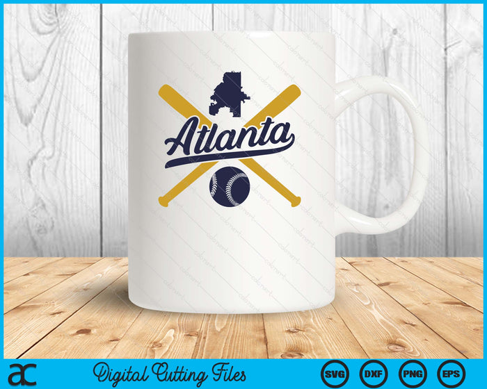 Atlanta Baseball Vintage Wisconsin Pride Love City SVG PNG Digital Cutting Files