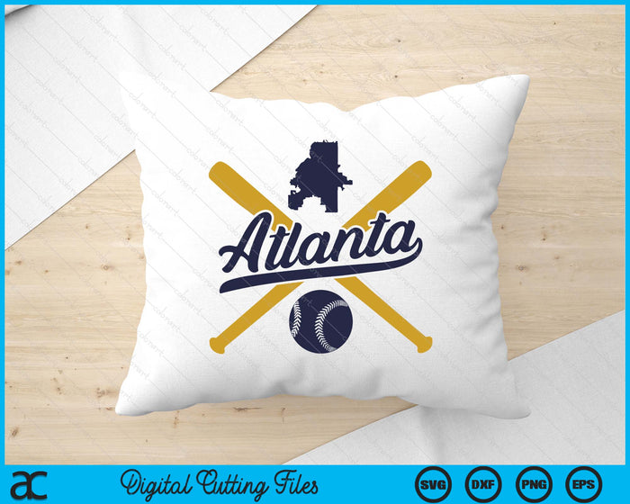 Atlanta Baseball Vintage Wisconsin Pride Love City SVG PNG Digital Cutting Files