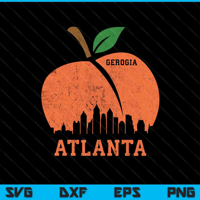 Atlanta Georgia Peach Skyline SVG PNG cortando archivos imprimibles