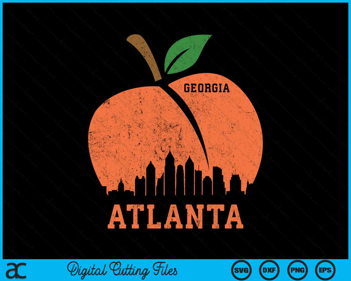 Atlanta Georgia Peach Skyline SVG PNG Cutting Printable Files