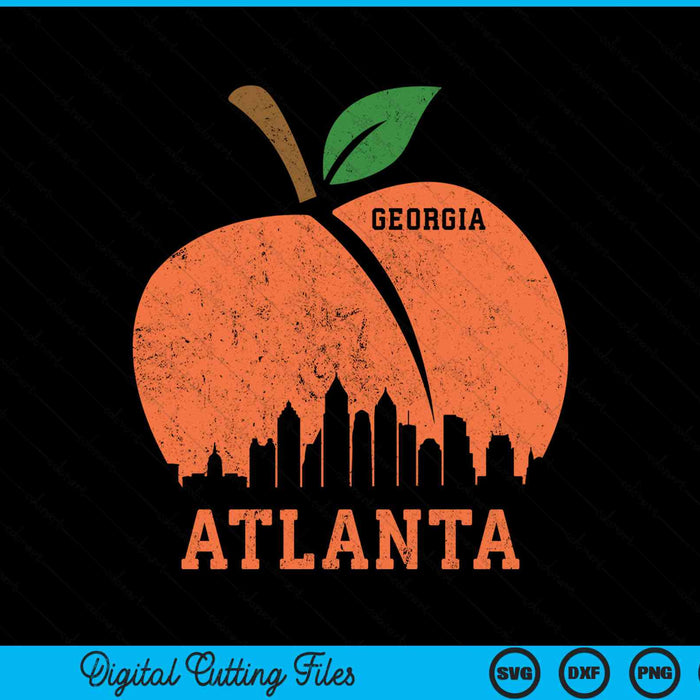 Atlanta Georgia Peach Skyline SVG PNG Cutting Printable Files