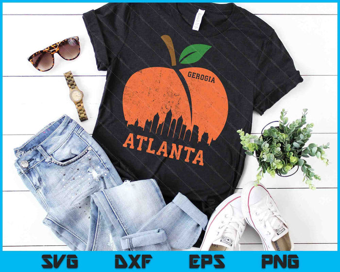 Atlanta Georgia Peach Skyline SVG PNG snijden afdrukbare bestanden