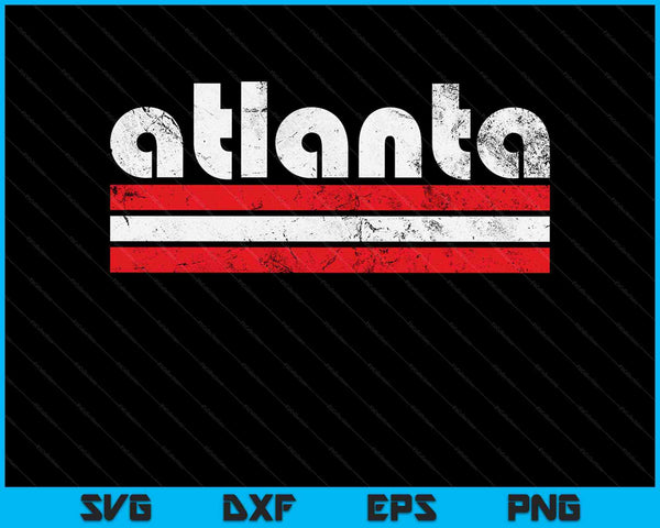 Atlanta Georgia Three Stripe Vintage Weathered SVG PNG Cutting Printable Files