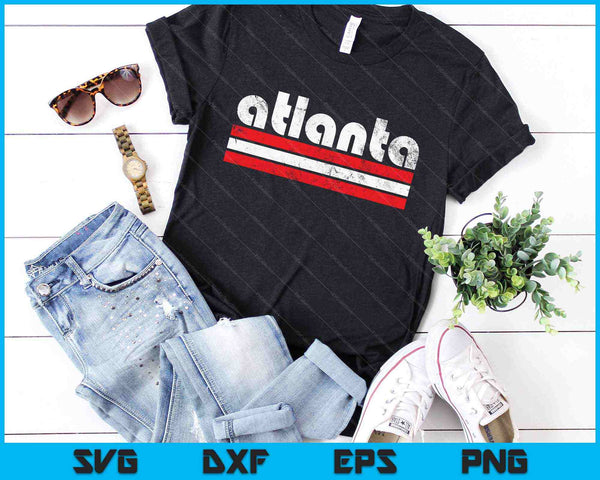 Atlanta Georgia Three Stripe Vintage verweerde SVG PNG snijden afdrukbare bestanden