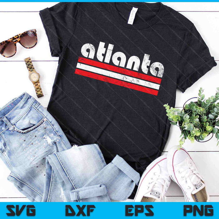 Atlanta Georgia Three Stripe Vintage verweerde SVG PNG snijden afdrukbare bestanden