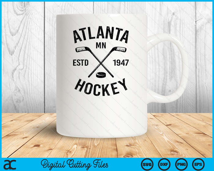 Atlanta Minnesota Ice Hockey Sticks Vintage Gift SVG PNG Digital Cutting Files